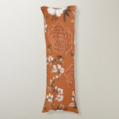 gebrande Sinaasappels bloemmotief Lichaamskussen (Voorkant Verticaal)