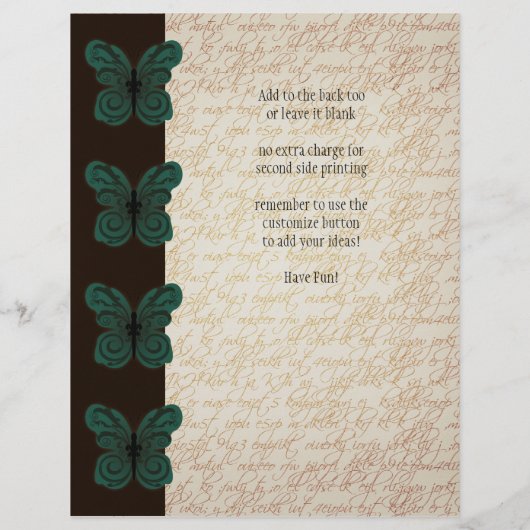 gebrande vlindervlieger flyer (Achterkant)