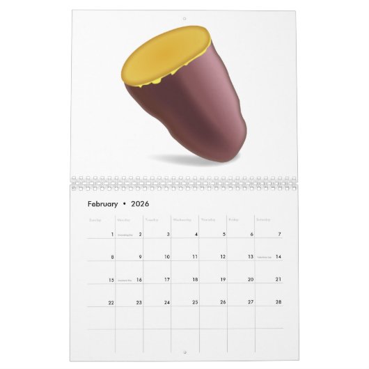 Gebrande zoete aardappel - Emoji Kalender (Feb 2026)