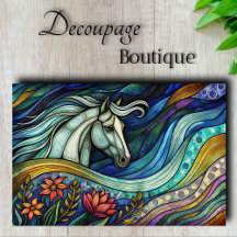 Gebrandglasd Paard Abstract Decoupage