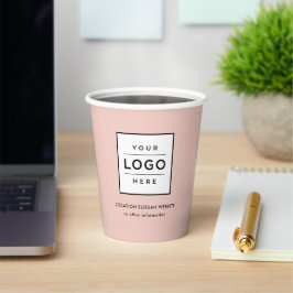 Gebrandmerkt Blush Roze Zakelijk Logo Papieren Bekers