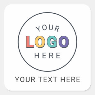 Gebrandmerkt logo en aangepast bericht vierkante sticker