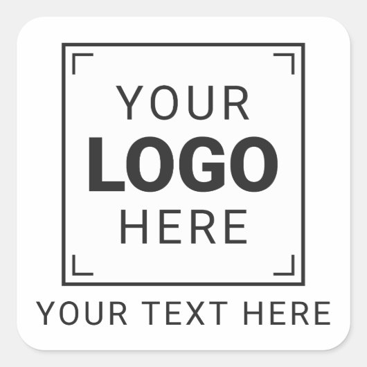 Gebrandmerkt logo en tekst vierkante sticker (Voorkant)