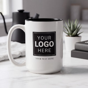 Gebrandmerkt logo tweekleurige koffiemok