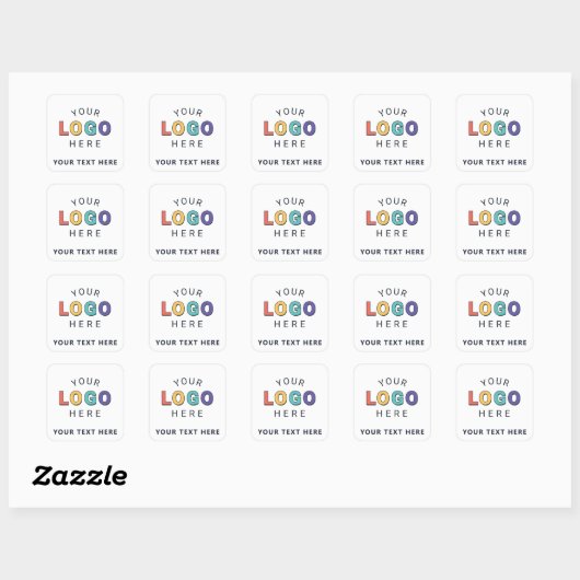 Gebrandmerkt logo vierkante sticker (Vel)