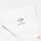 Gebrandmerkt logo vierkante sticker (Envelop)