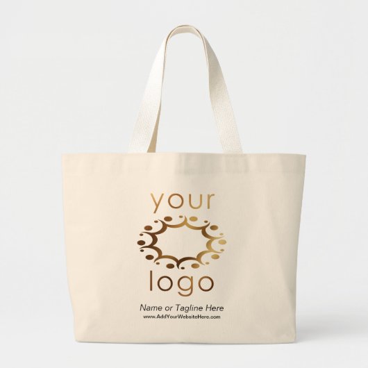 Gebrandmerkt met Uw Gouden Logo en Gepersonaliseer Grote Tote Bag (Voorkant)