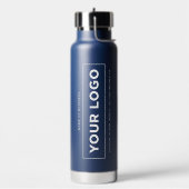 Gebrandmerkt Navy Verticaal Logo Hydratatie Waterfles (Links)