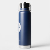 Gebrandmerkt Navy Witte Cirkel Logo Waterfles (Achterkant)