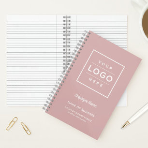 Gebrandmerkt Stof Roze Zakelijk Logo Notitieboek