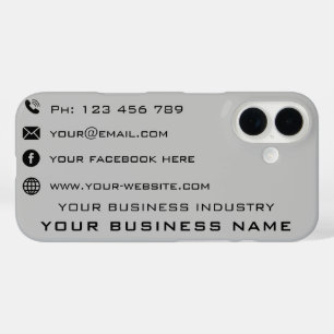 Gebrandmerkt Uw Bedrijfsnaam Tekst Info iPhone Hoe 16 Hoesje