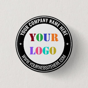 Gebrandmerkt Zakelijk Logo Promotieknop Voorbeeld Ronde Button 3,2 Cm