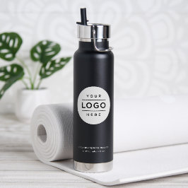 Gebrandmerkt Zwart Wit Cirkel Logo Waterfles