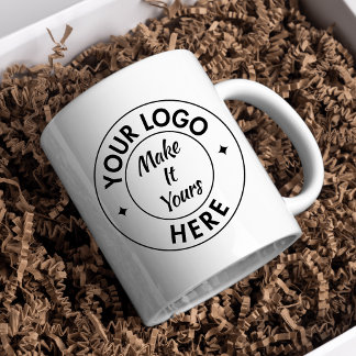Gebrandmerkte aangepaste logo zakelijke promotie 2 grote koffiekop