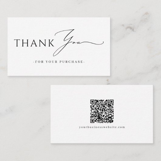 Gebrandmerkte Bedankt QR Code website Visitekaartje (Voorkant / Achterkant)