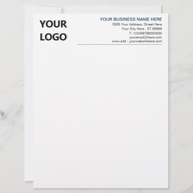 Gebrandmerkte Logo Tekst Info Zakelijk Briefhoofd  (Voorkant)