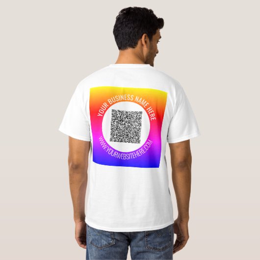 Gebrandmerkte Zakelijke QR-code T-shirt Voorbeeld (Achterkant volledig)