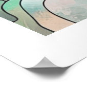 Gebrandschilderd Abstract Bloemendesign Poster (Hoek)