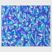 Gebrandschilderd Blauw Cadeaupapier (Vlak)