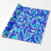 Gebrandschilderd Blauw Cadeaupapier (Uitgerold)