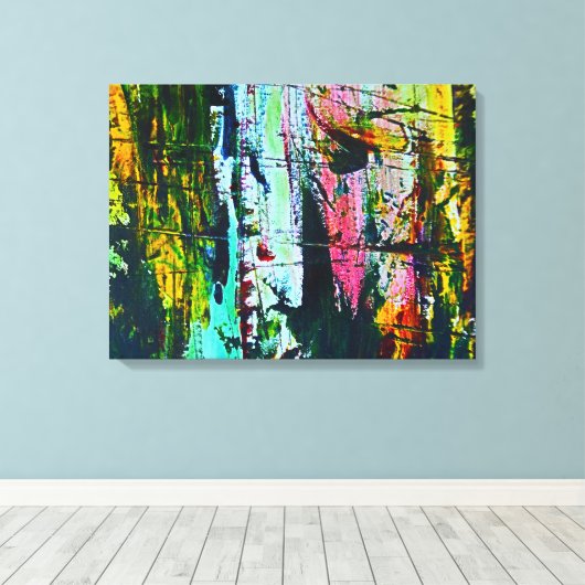 Gebrandschilderd Galass effect moderne abstracte k Canvas Afdruk (Insitu (Houten vloer))