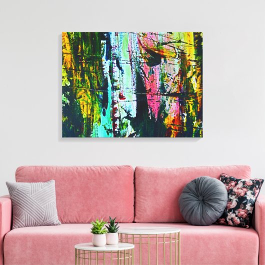 Gebrandschilderd Galass effect moderne abstracte k Canvas Afdruk (Insitu (Woonkamer))