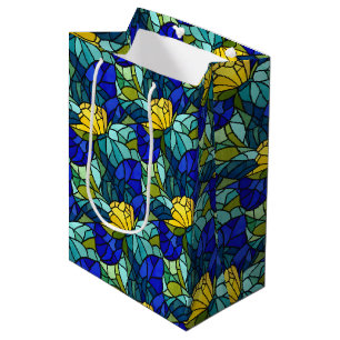 Gebrandschilderd Glas Abstract Groen Blauw Geel Medium Cadeauzakje