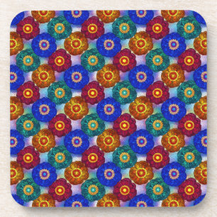 Gebrandschilderd Glas Abstract Rood Groen Blauw Or Bier Onderzetter