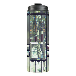 gebrandschilderd glas afgeschuinde berkenboom zilv thermosbeker