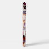 Gebrandschilderd Glas Bloem iPhone Hoes Roze Bourg (Achterkant / Rechts)