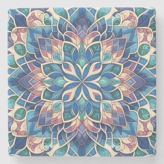 Gebrandschilderd glas Bloom Stenen Onderzetter (Voorkant)