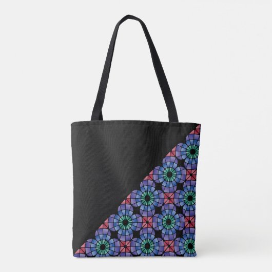 Gebrandschilderd Glas (Driehoekig - Middernacht) Tote Bag (Achterkant)