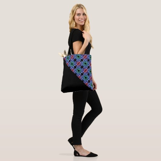 Gebrandschilderd Glas (Driehoekig - Middernacht) Tote Bag (Op model)