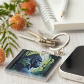 Gebrandschilderd glas Gorilla Sleutelhanger (Voorkant Rechts)