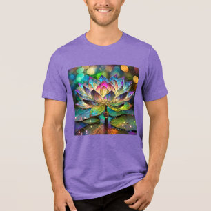 Gebrandschilderd Glas Levendige Lotusbloem Tri-Blend Shirt