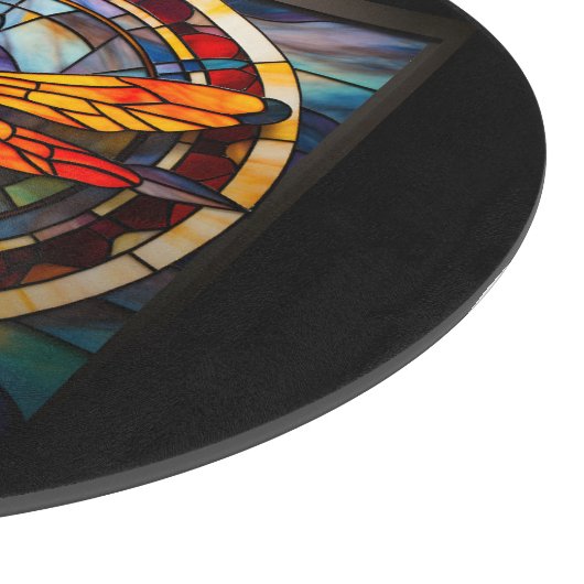 gebrandschilderd glas libel planner snijplank (Hoek)