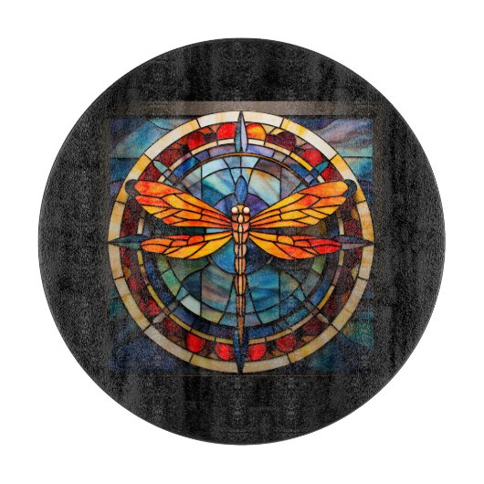 gebrandschilderd glas libel planner snijplank (Voorkant)