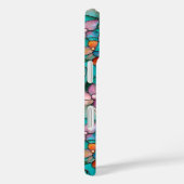 Gebrandschilderd glas paars turquoise bloem kunstp Case-Mate iPhone case (Achterkant / Rechts)