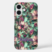 Gebrandschilderd glas paarse munt bloemmotief Case-Mate iPhone case (Achterkant)
