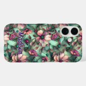 Gebrandschilderd glas paarse munt bloemmotief Case-Mate iPhone case (Achterkant (horizontaal))