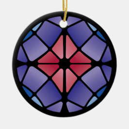 Gebrandschilderd Glas (Radiaal - Middernacht) Keramisch Ornament