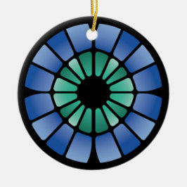 Gebrandschilderd Glas (Radiaal - Middernacht) Keramisch Ornament