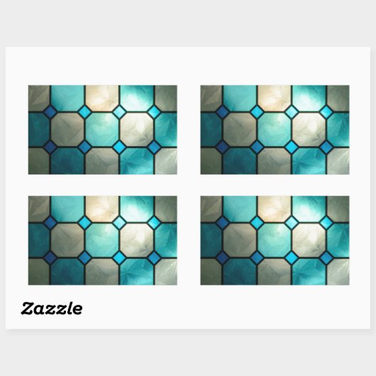 gebrandschilderd glas rechthoekige sticker (Vel)