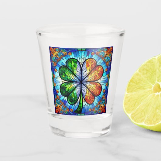 Gebrandschilderd Glas St. Patrick's Day Ierse Klav (Voorkant)