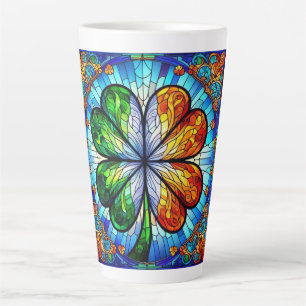 Gebrandschilderd Glas St. Patrick's Day Ierse Klav Latte Mok
