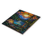 Gebrandschilderd glas tegeltje (Zijkant)
