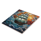 Gebrandschilderd glas tegeltje (Zijkant)