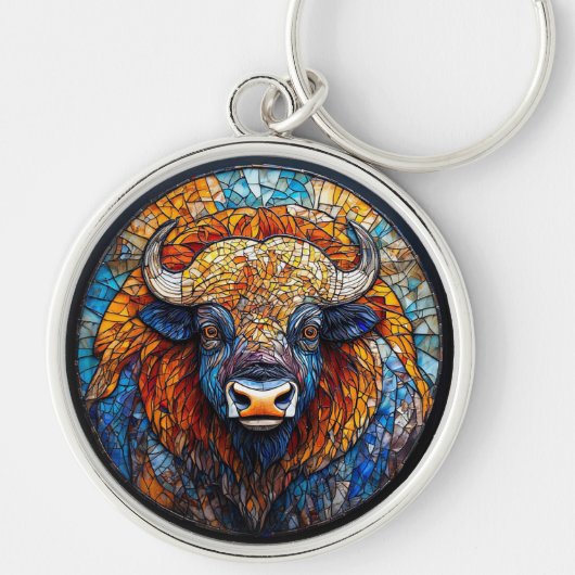 Gebrandschilderd glaswerk uit Buffalo Sleutelhanger (Voorkant)