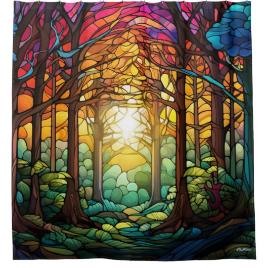 gebrandschilderd glazen douchegordijn (Voorkant)