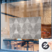 Gebrandschilderd zilver diamantpatroon raamsticker (Cafe Raam)